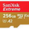 SanDisk 256GB Extreme MicroSDXC UHS-I Memory Card - C10, U3, V30, 4K, A2, Micro SD - SDSQXA1-256G-GN6MN