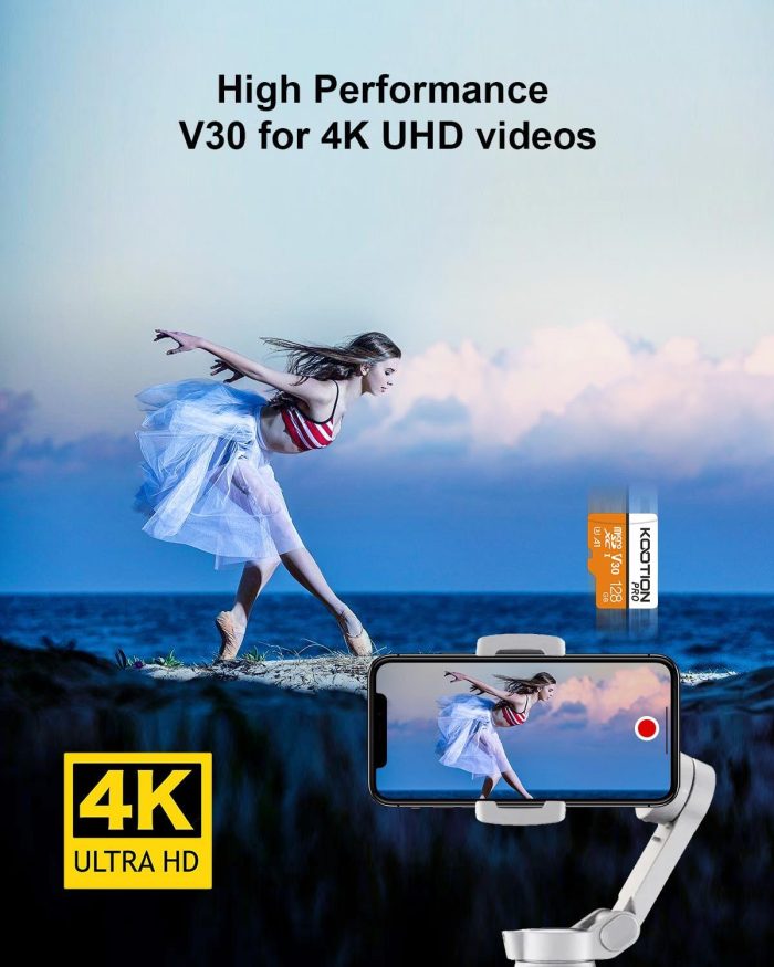 KOOTION 128GB Micro SD Card 3 Pack, UHS-I MicroSDXC Card for 4K Video Recording, U3, A1, V30, C10 TF Flash Memory Card with Adapter - Image 4