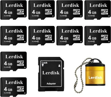 Factory Wholesale Micro SD Card 4GB Pack of 10 in Bulk Micro SDHC with SD Adapter Produced by Authorized Licencee(4GB)