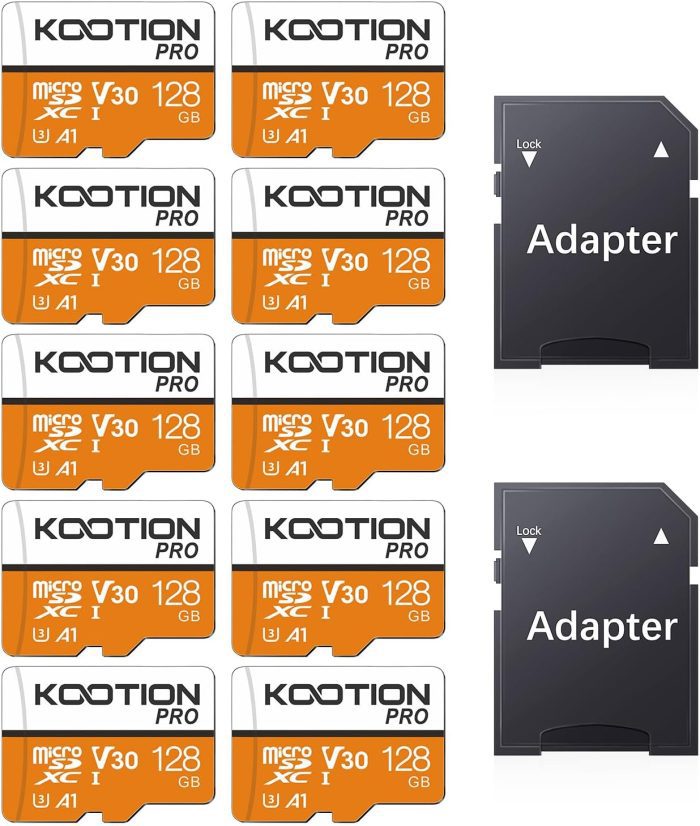 KOOTION 128GB Micro SD Card 3 Pack, UHS-I MicroSDXC Card for 4K Video Recording, U3, A1, V30, C10 TF Flash Memory Card with Adapter - Image 12