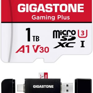 GIGASTONE 1TB Gaming Plus Series Memory Card Speed Up to 150/120MB/s for Nintendo-Switch, Steam Deck, 4K Video A1 V30 U3 MicroSDXC with SD Adapter