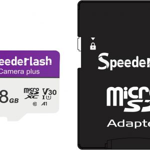 Micro SDXC Memory Card 128GB-Speederlash Camera Plus TF Card with Adapter, Up to 90MB/s Read Speed, 4K UHD&5K Video Support, U1, V30, A1 Rated, Waterproof, for Security Camera, Dashcam