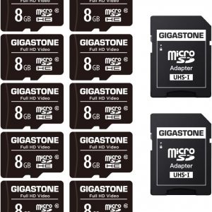GIGASTONE 32GB 10-Pack Micro SD Card, Full HD Video, Surveillance Security Cam Action Camera Drone, 90MB/s Micro SDHC UHS-I U1 C10 Class 10