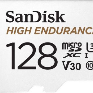 SanDisk 128GB High Endurance Video MicroSDXC Card with Adapter for Dash Cam and Home Monitoring systems - C10, U3, V30, 4K UHD, Micro SD Card - SDSQQNR-128G-GN6IA