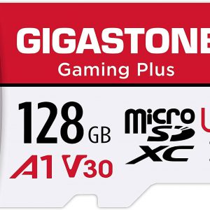 GIGASTONE Micro SD Card 128GB 5-Pack, Gaming Plus, MicroSDXC Memory Card for Nintendo-Switch, Security Camera, Dash Cam, UHS-I U3 A1 Class 10, up to 100MB/s, with MicroSD to SD Adapter