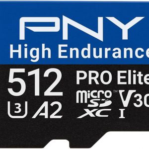 PNY 64GB PRO Elite™ High Endurance C10 U3 V30 A2 microSDXC Flash Memory Card – Up to 100MB/s Read, 4K UHD, Full HD, UHS-I, Surveillance, Home Security, Continuous Recording, Dash Cam, 3-Pack