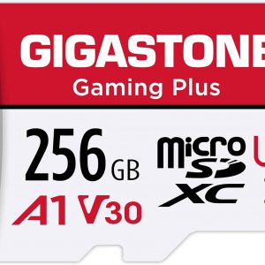 GIGASTONE 256GB Micro SD Card, Gaming Plus, MicroSDXC Memory Card for Nintendo, Wyze, GoPro, Dash Cam, Security Camera, 4K Video Recording, UHS-I A1 U3 V30 C10, up to 100MB/s, with Adapter