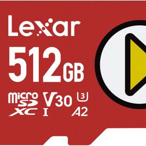 Lexar 512GB Play Blue Micro SD Card, UHS-I, C10, U3, V30, A2, 4K, Up to 160MB/s microSDXC Memory Card, Expanded Storage for Nintendo Switch, Gaming Devices, Smartphones, Tablets (LMSPLBL512G-BNNNU)