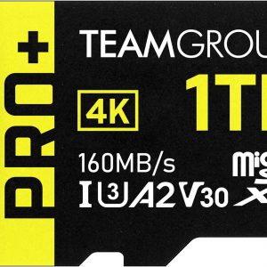 TEAMGROUP A2 Pro Plus Card 1TB Micro SDXC UHS-I U3 A2 V30, R/W up to 160/110 MB/s for Nintendo-Switch, Steam Deck, Gaming Devices, Tablets, Smartphones, 4K Shooting, with Adapter TPPMSDX1TIA2V3003