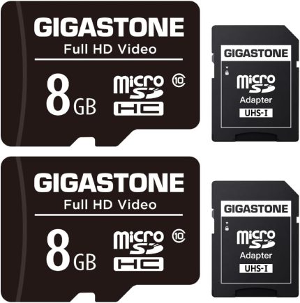 GIGASTONE 8GB 2-Pack Micro SD Card, Full HD Video, Surveillance Security Cam Action Camera Drone, 85MB/s Micro SDHC Class 10